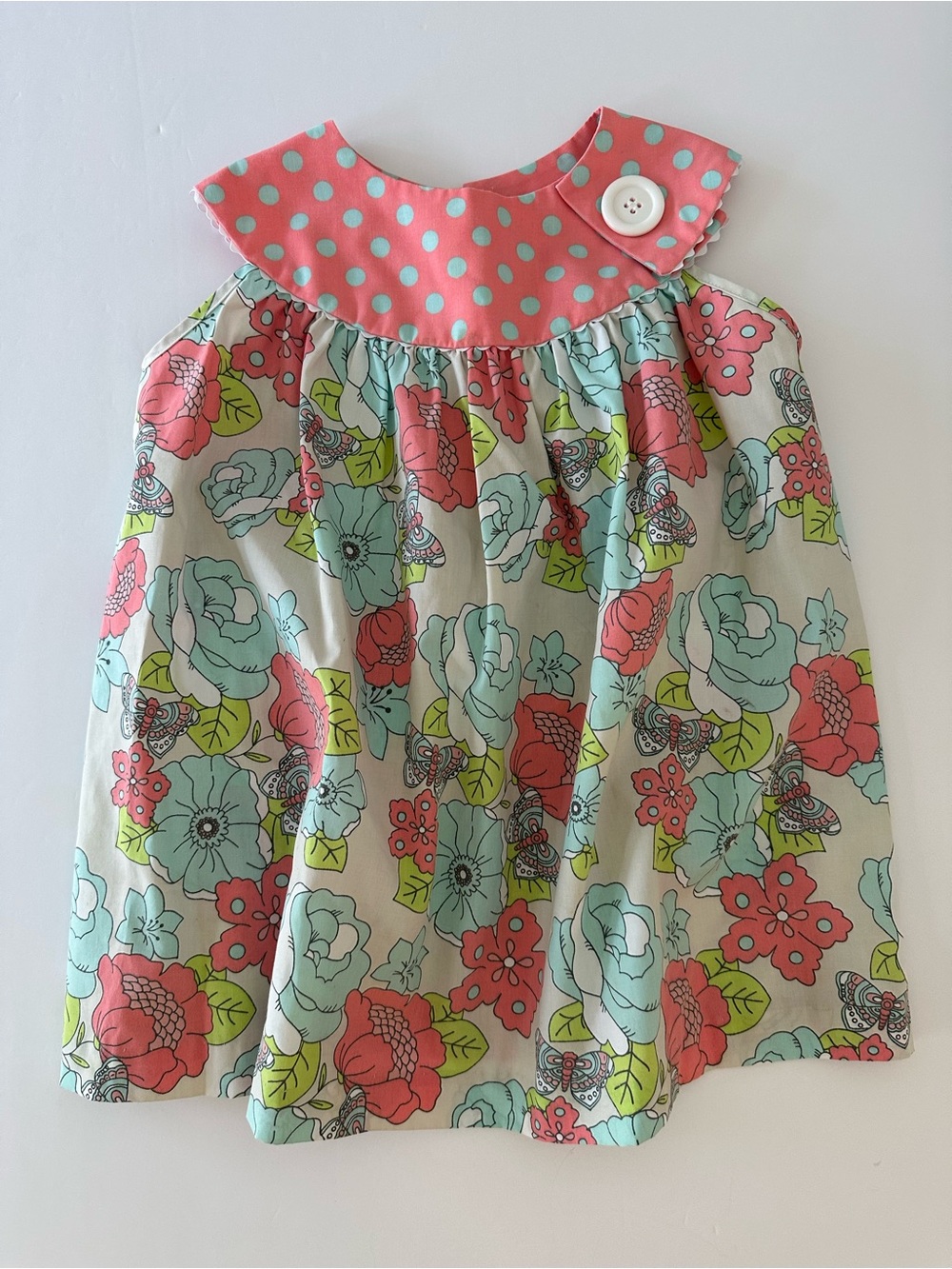 Southern Tots Girls Floral and Polka Dot Tunic Dress Size 5T Summer Spring Dress